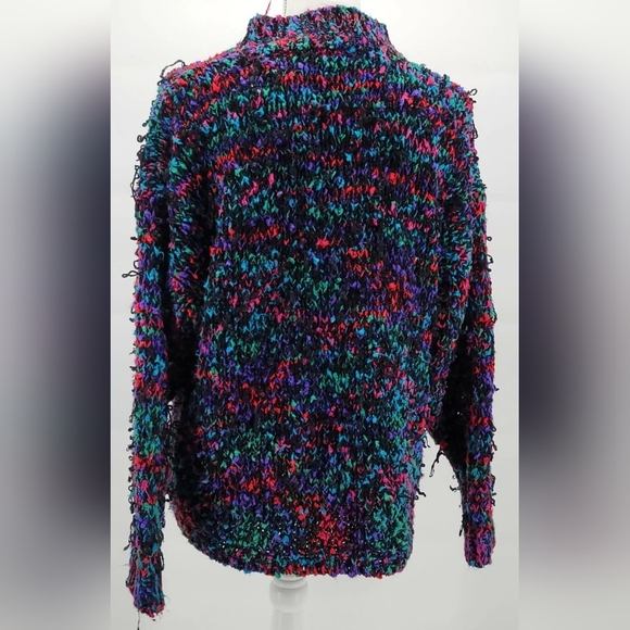 Stefano World Wide One Size Fits All Acrylic Knit Black Blue Pink Green Sweater - Picture 6 of 9